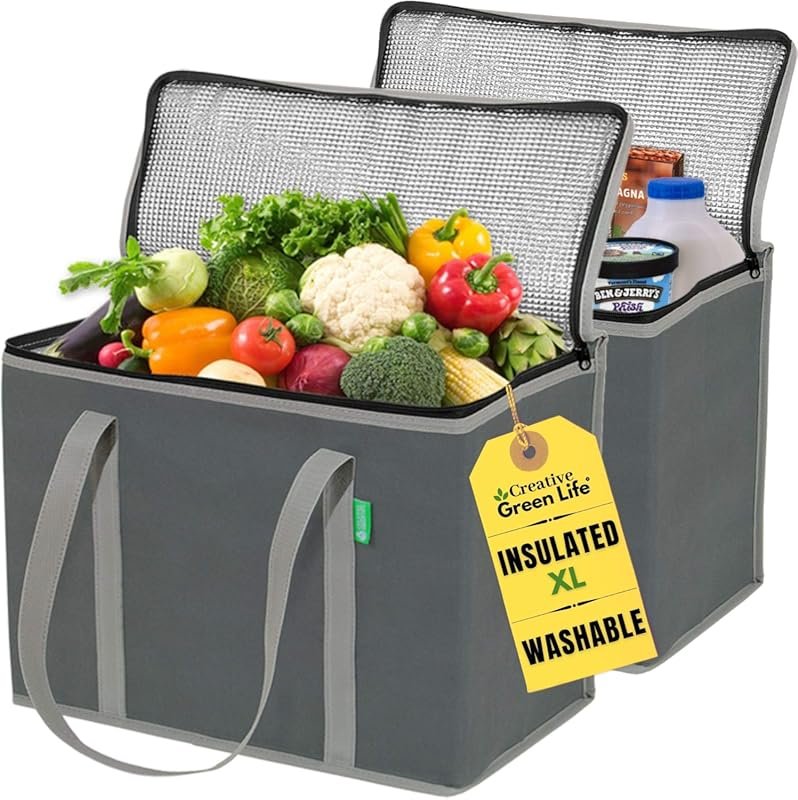 Creative Green Life XL Insulated Reusable Grocery Bags (2-Pack) - Prem
