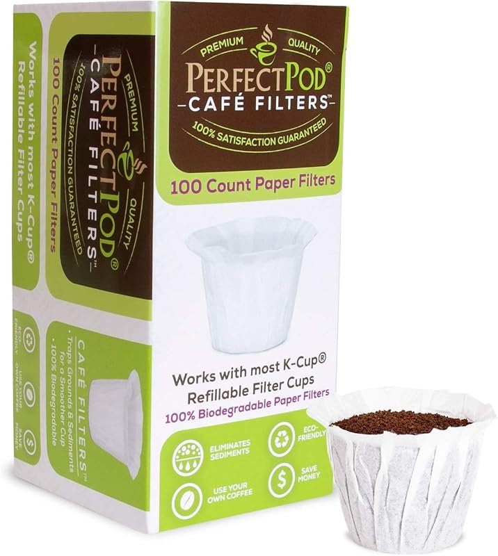 Perfect Pod Cafe Filters Paper Liners for Reusable K Cup Pods, Fits Al