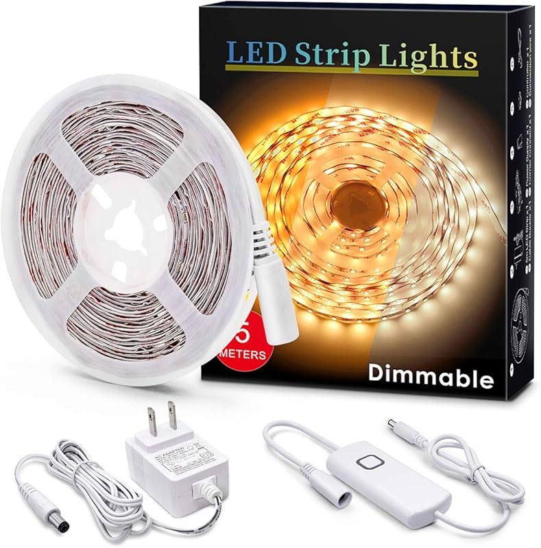 MYPLUS Under Cabinet LED Strip Lights Kit 16.4ft with Dimmer Control W