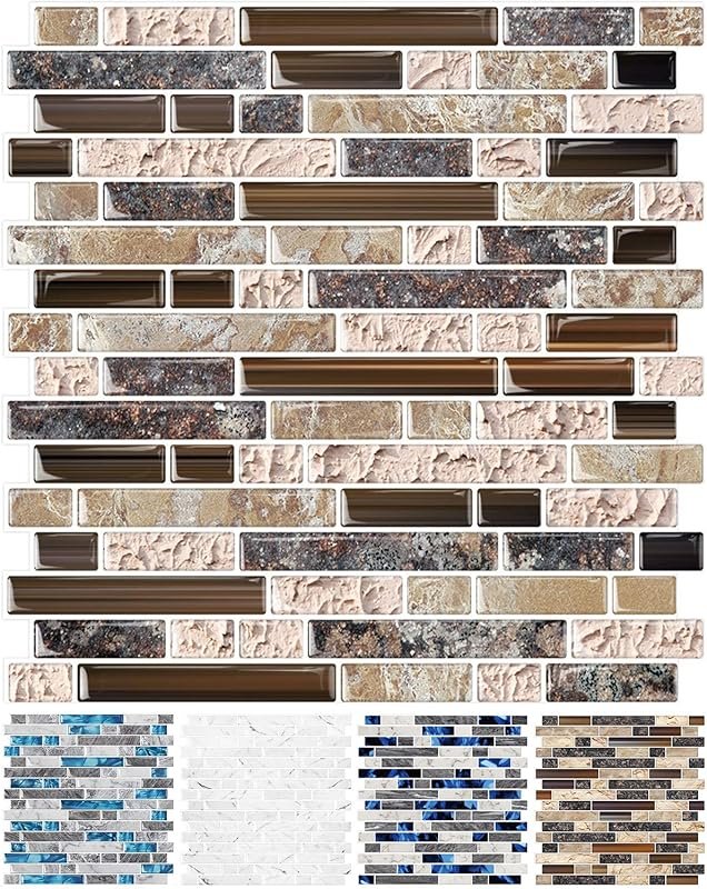 STICKGOO 10-Sheet Thicker Design Self-Adhesive Peel and Stick Wall Tile