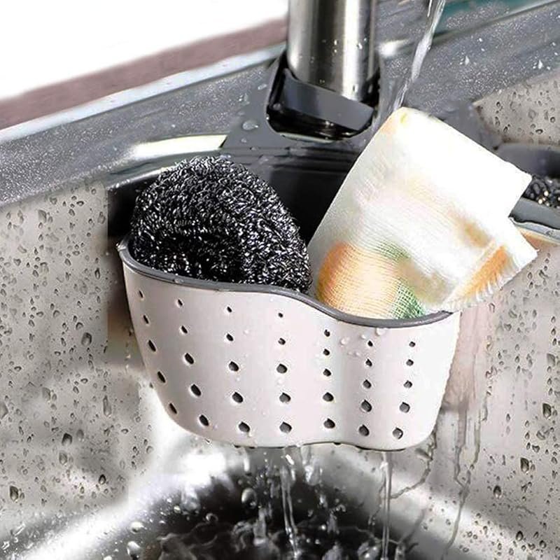 EC ELEGANTCHARM Kitchen Sink Caddy Sponge Holder, Hanging Faucet Organ