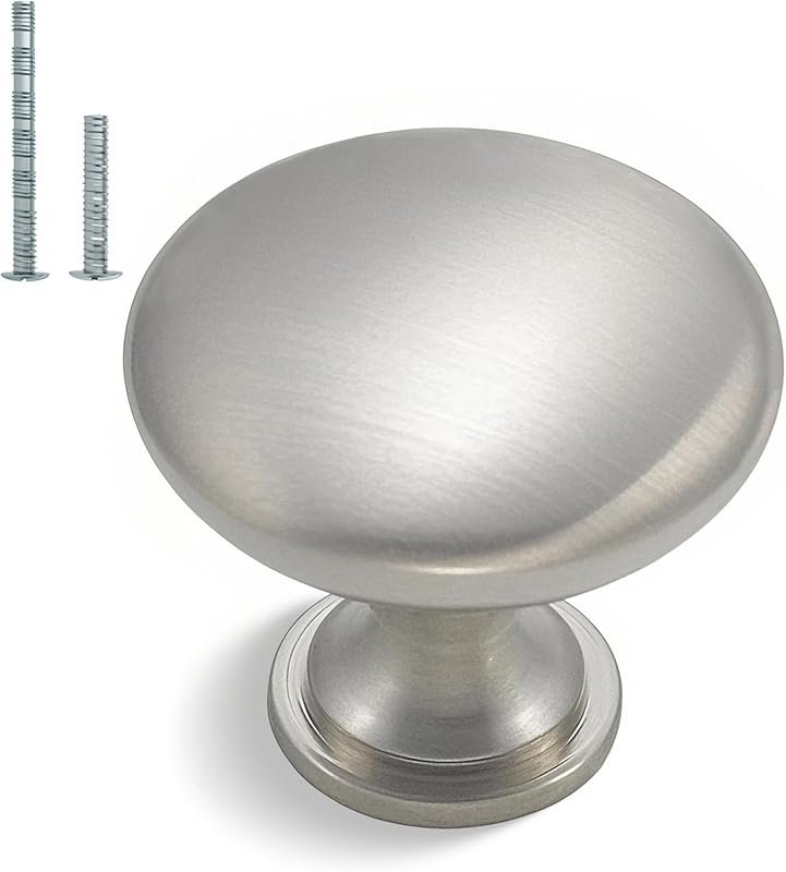 homdiy 30 Pack Brushed Nickel Cabinet Knobs - Solid Zinc Alloy Kitchen
