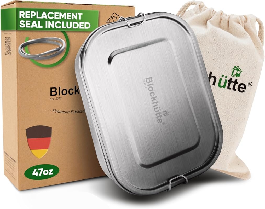 Blockhütte Stainless Steel Lunch Box for Adults 47oz with Free Sealing