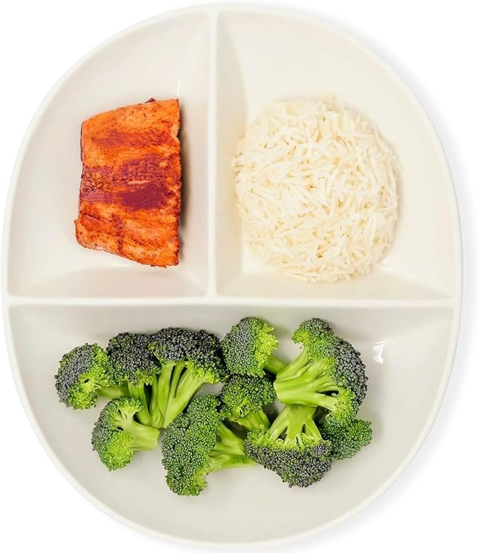 Uba Porcelain Portion Control Plate for Adults, White, for Healthy Die