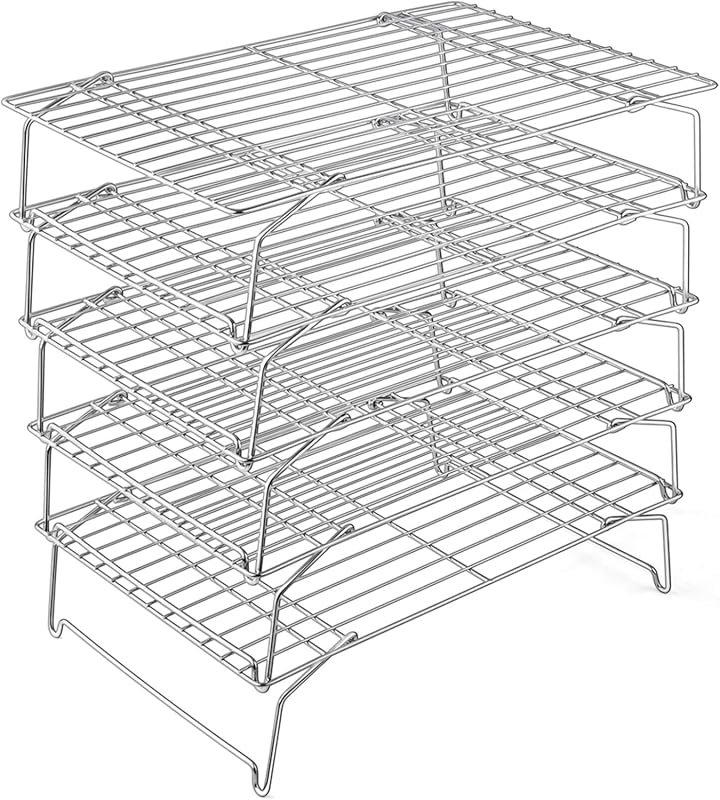 P&P CHEF 5-Tier Stainless Steel Stackable Cooling Rack for Baking Roas