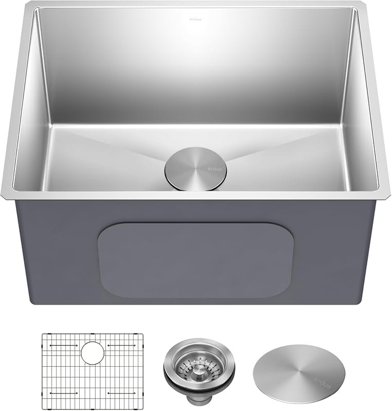 Kraus KHU101-24L Standart PRO 24-Inch Undermount 16 Gauge Single Bowl 