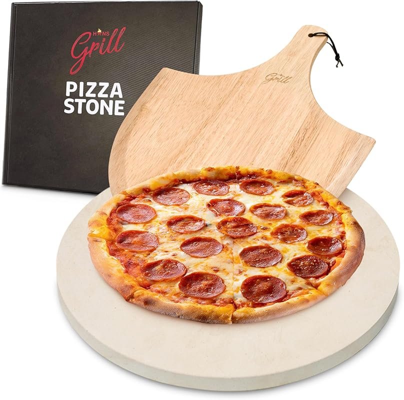 Hans Grill Extra Large 15-Inch Round Pizza Stone for Oven and BBQ with
