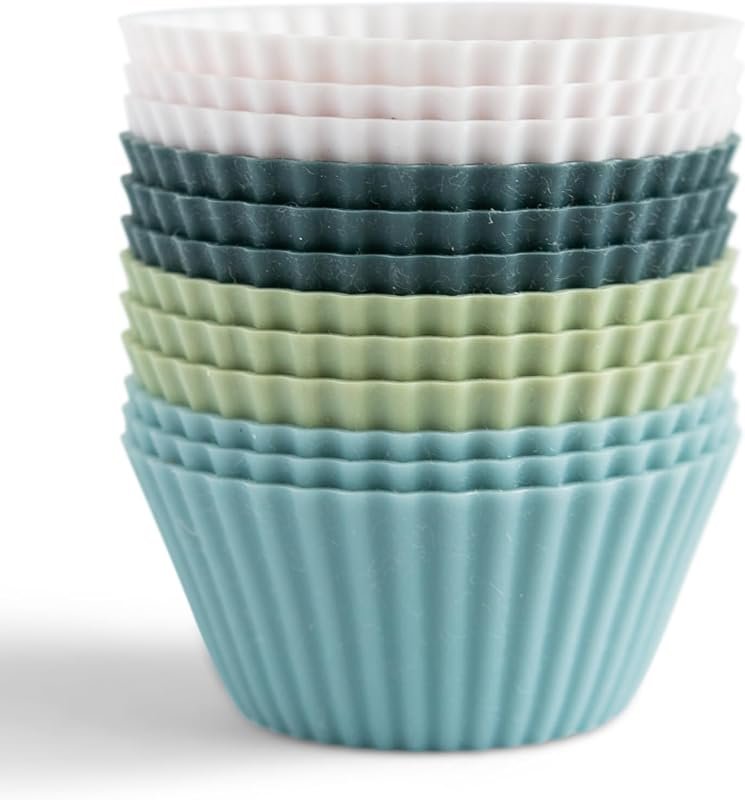 The Silicone Kitchen Reusable Baking Cups – 12 Pack Regular Muffin Lin