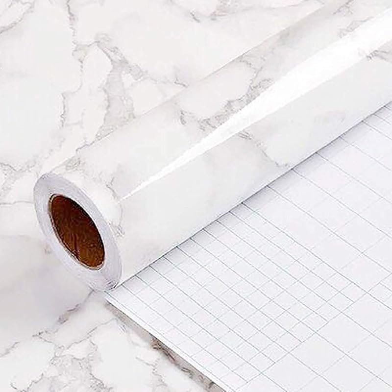 Yancorp White Gray Marble Peel and Stick Contact Paper, Waterproof for
