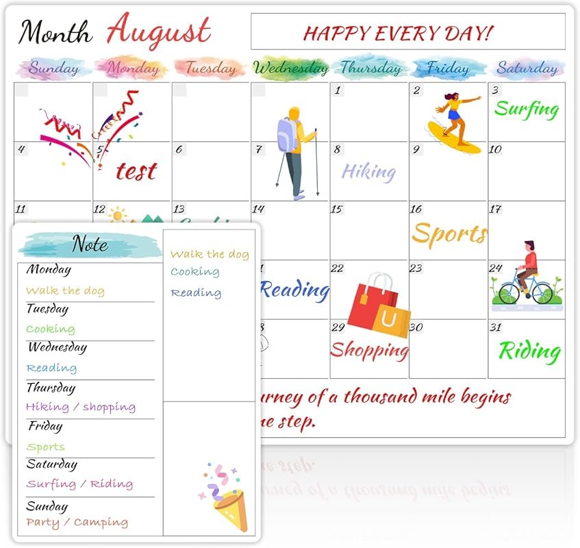 Magnetic Dry Erase Calendar for Fridge – 15x11.5 Monthly Whiteboard an