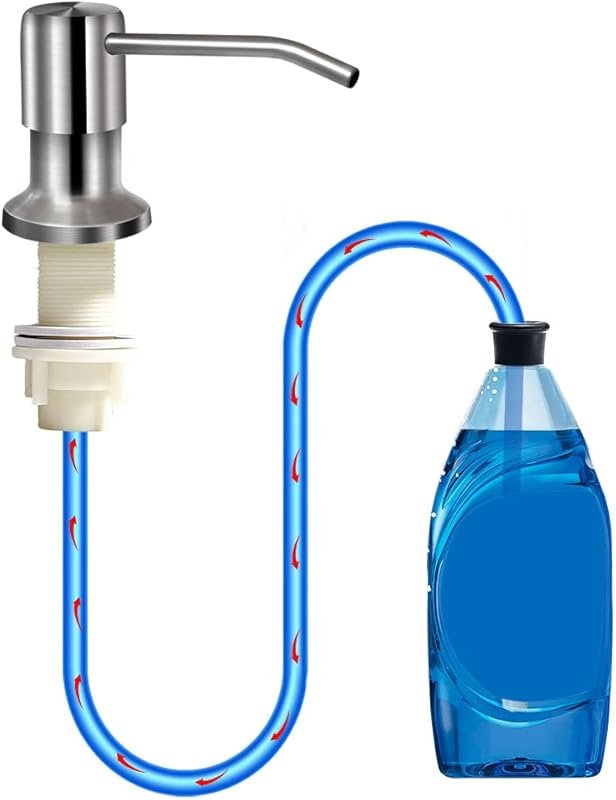 Brushed Nickel Countertop Soap Dispenser for Kitchen Sink with 47-Inch