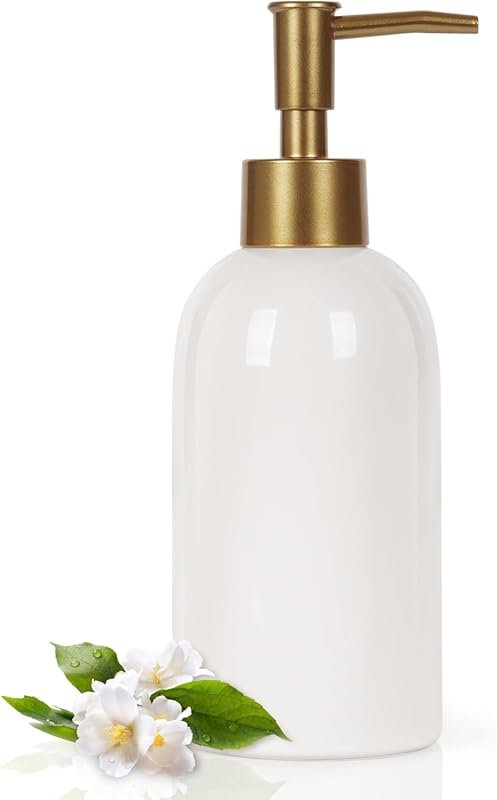 Natheeph 14oz Ceramic Soap Dispenser with Pump, Refillable Liquid Soap