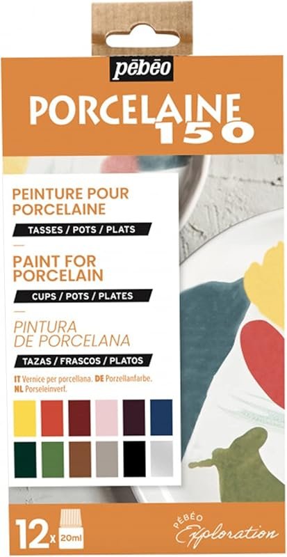 Pebeo Porcelaine 150 China Paint Exploration Set #2 – 6 Colors, Heat-R