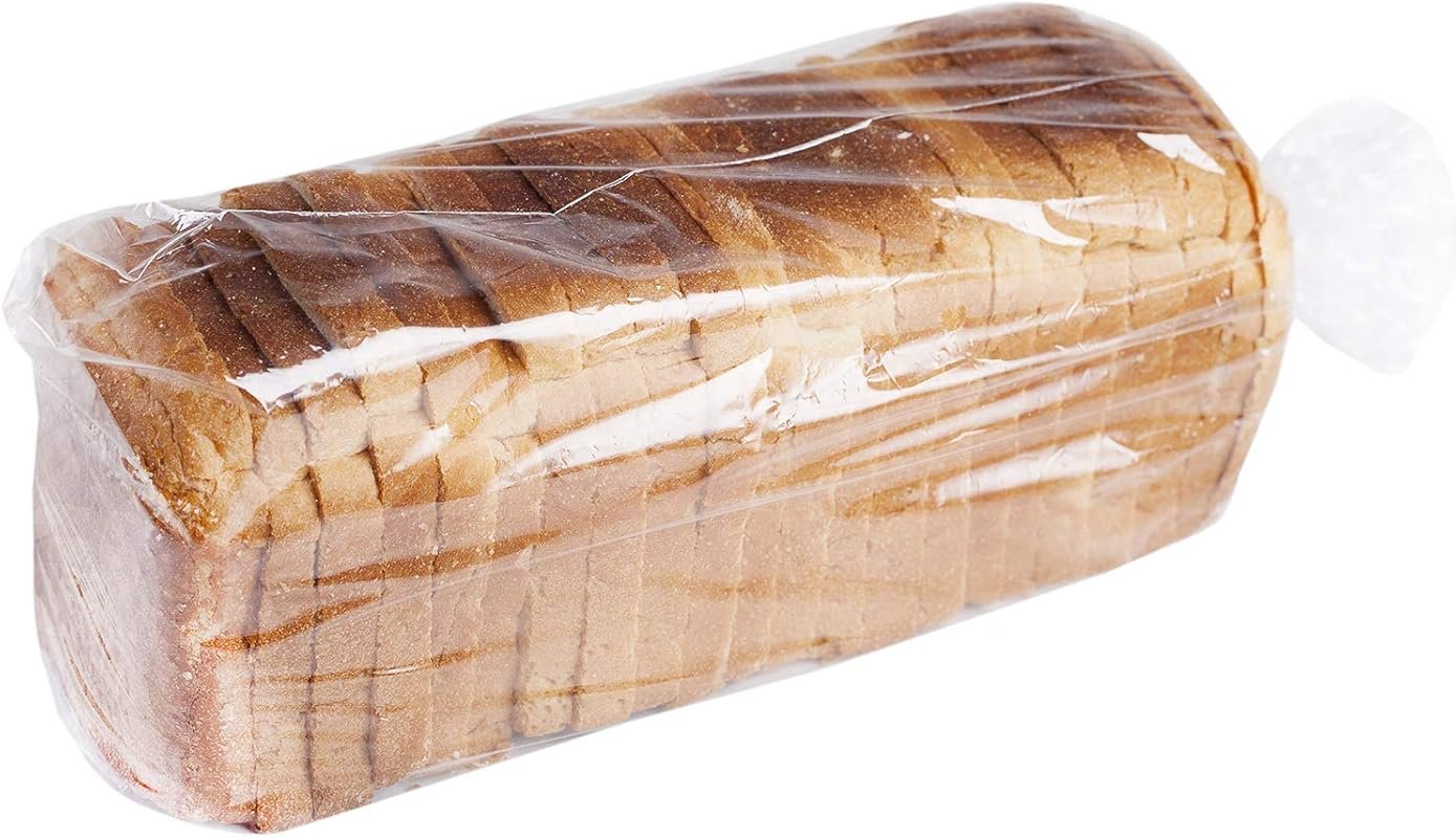 100-Pack Large Bread Poly Bags 22x6x10 with Twist Ties, Clear Thick Gu