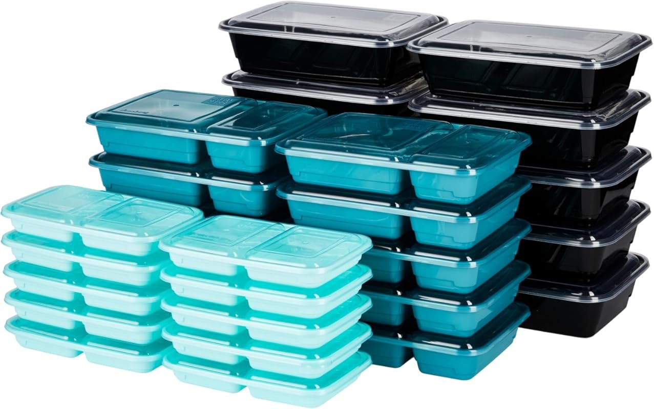 GoodCook 60-Piece Meal & Snack Prep Container Set with Embossed Measur