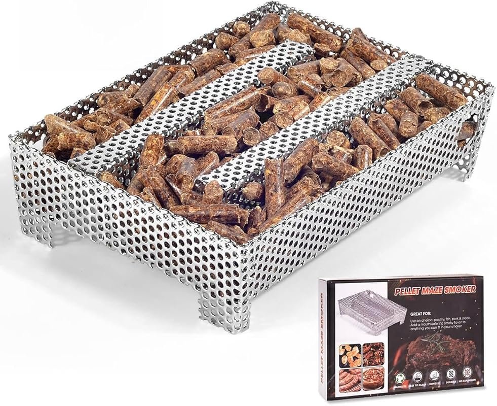 5x8 Inch Pellet Smoker Tray - 12 Hours of Billowing Smoke - Smoker Box