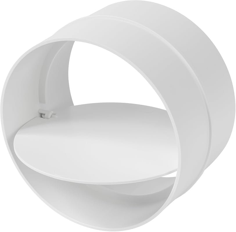 Vent Systems 4 Inch Backdraft Damper Shutter, ABS Plastic Inline Duct Connector