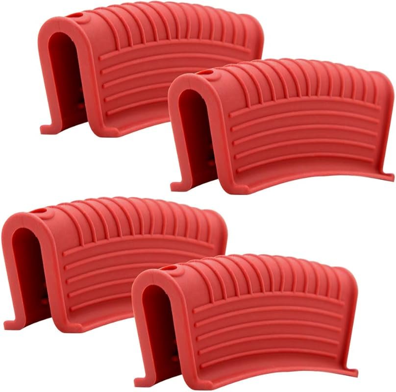 4-Pack Silicone Hot Pan Handle Holder – Nonslip Heat Resistant Skillet