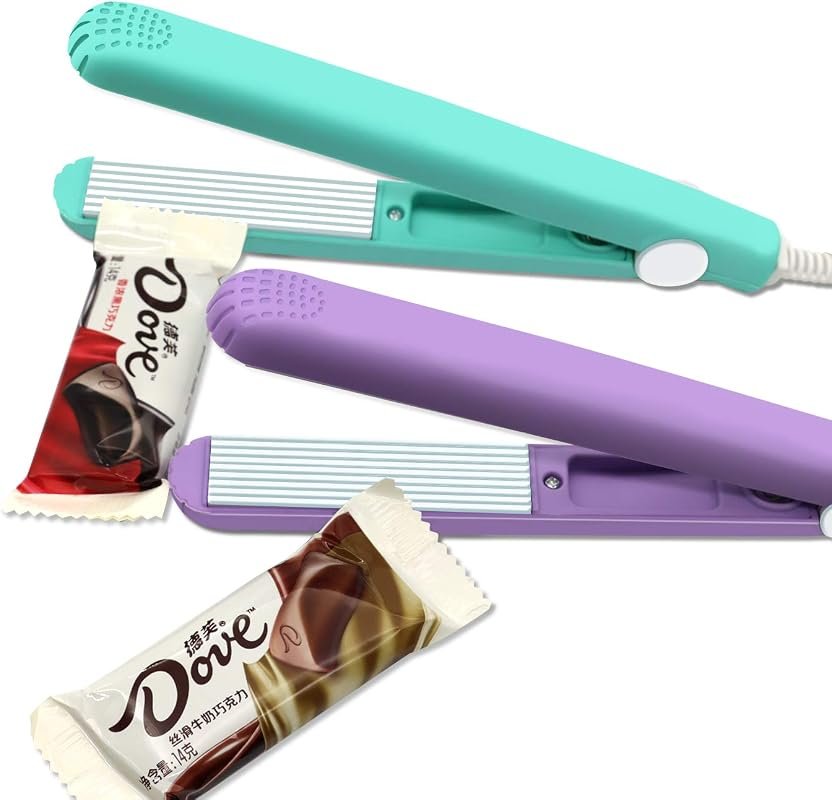 2-Pack Mini Handheld Bag Sealer Heat Seal with 45” Power Cable, Portab