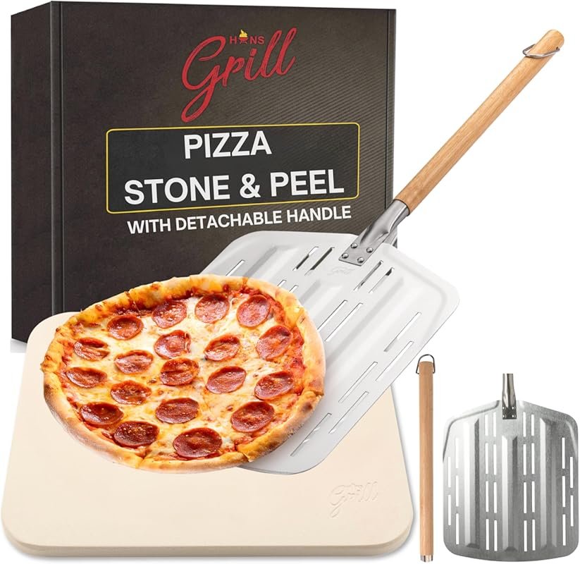 Hans Grill PRO XL 15x12 Inch Rectangular Pizza Stone for Oven and BBQ 