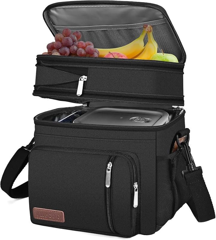 MIYCOO Double Deck Leakproof Insulated Lunch Bag - Large 15L Cooler fo