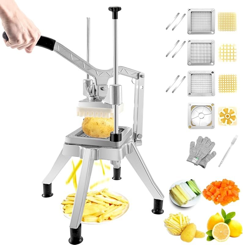 VEVOR Commercial Vegetable Chopper with 4 Replacement Blades, Stainless Steel