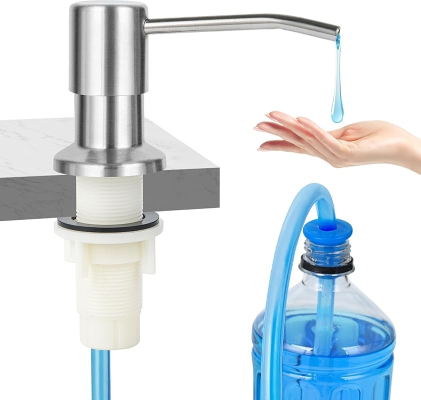 Brushed Nickel Stainless Steel Countertop Soap Dispenser for Kitchen S