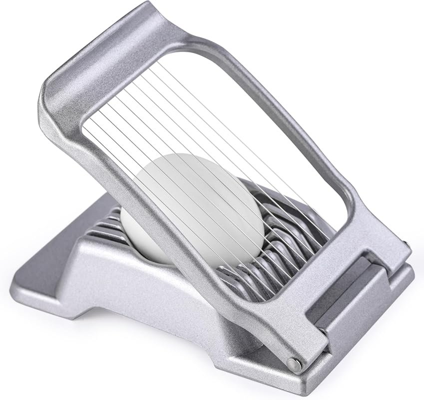 Egg Slicer for Boiled Eggs: Heavy Duty Aluminium with Stainless Wire,