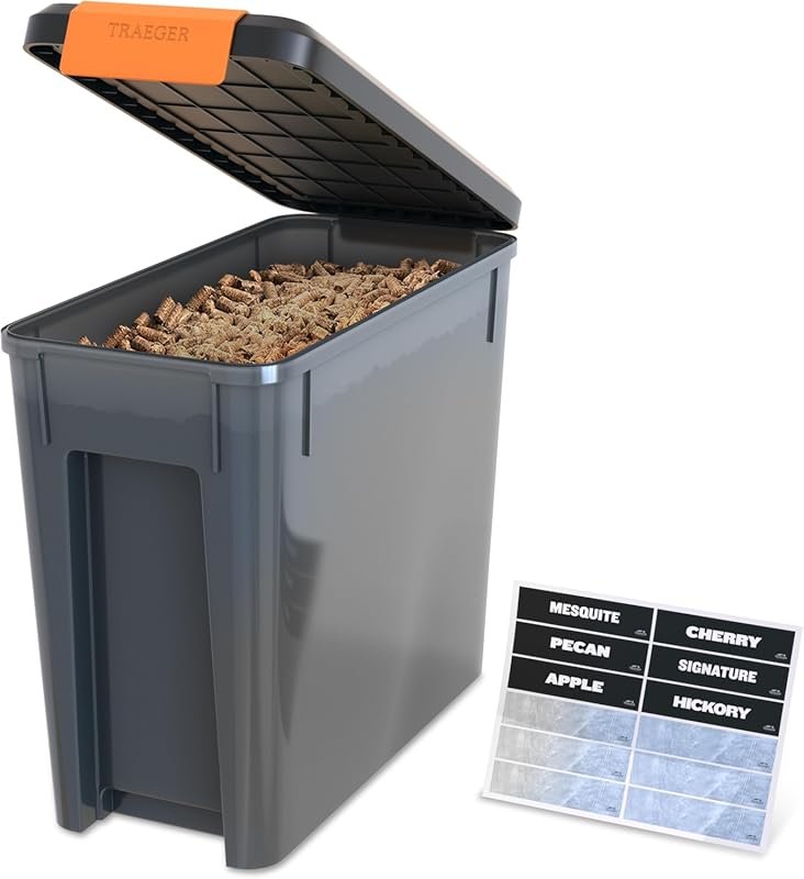 Traeger Grills BAC637 Stay Dry Pellet Storage Bin with Locking Lid, 22