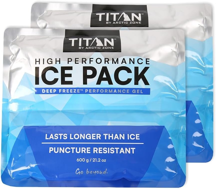 Arctic Zone Titan Deep Freeze Ice Pack 2 Pack, 600 Gram High Performan