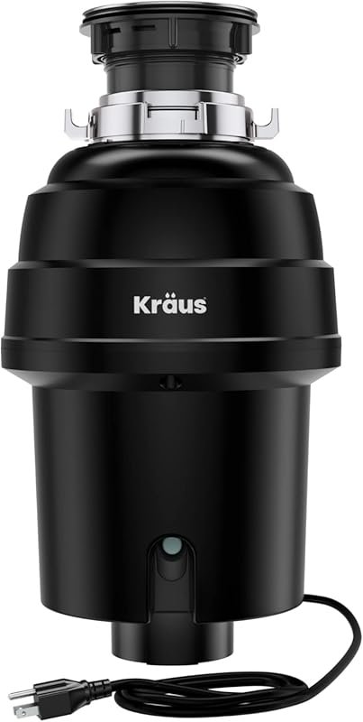 KRAUS WasteGuard 1 HP Ultra-Quiet Garbage Disposal with Quick Connect,