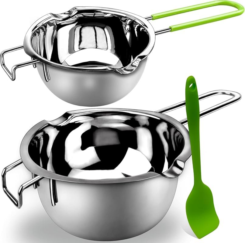 18/8 Steel Double Boiler Set – 600ml & 1000ml for Melting Chocolate, B