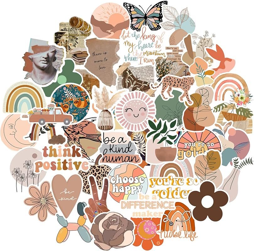 CAKOLINK 50 Pcs Vintage Aesthetic Vinyl Waterproof Stickers
