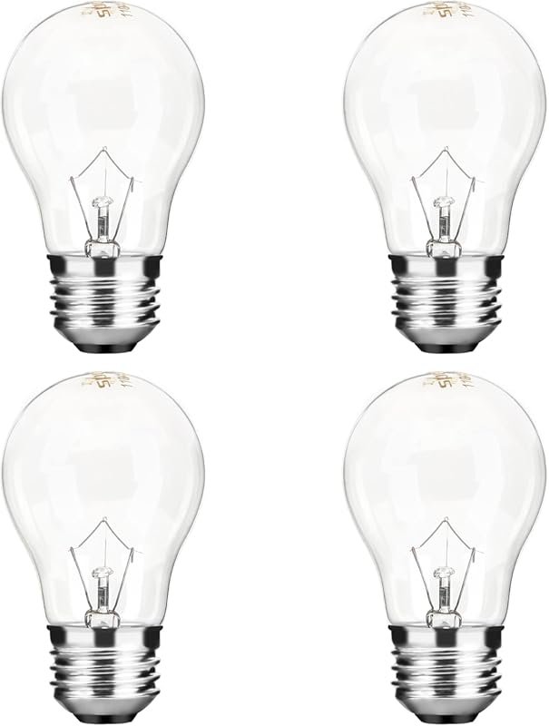 40W A15 Oven Light Bulb, 500°F Heat Resistant, E26 Base 120V Warm Whit