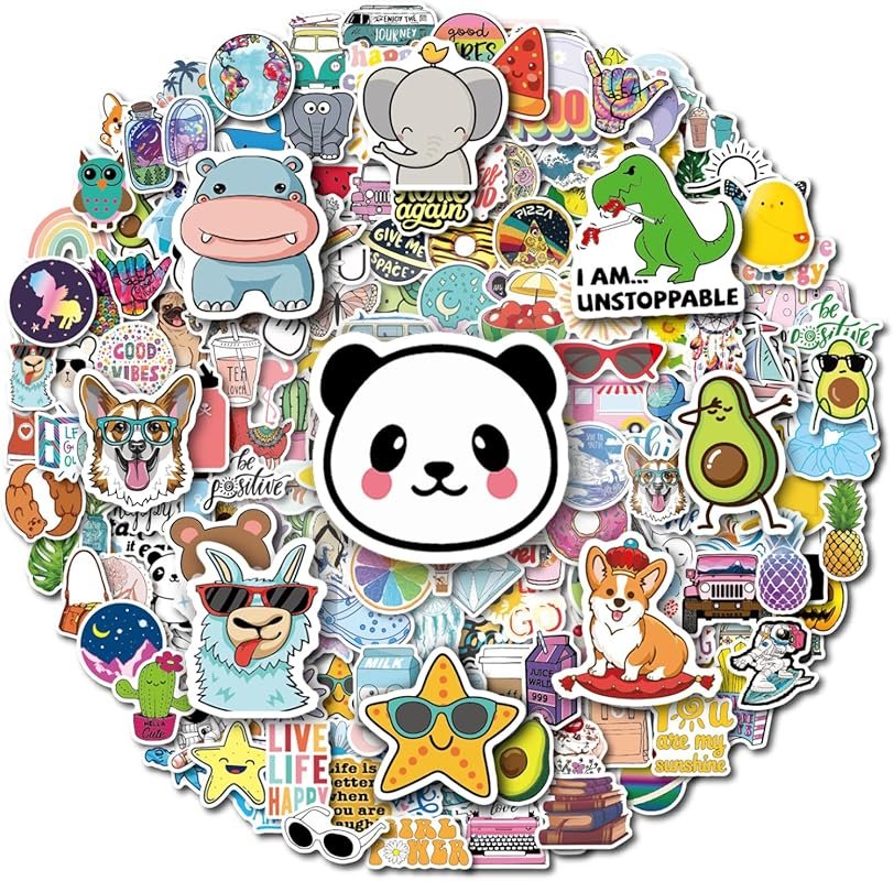 200Pcs Waterproof Vinyl Water Bottle Stickers for Kids Teens