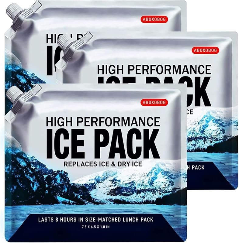Reusable Ice Packs for Coolers, Long Lasting Gel Freezer Packs for Coo