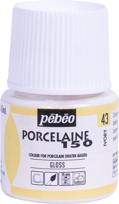 Pebeo Porcelaine 150 Ceramic Paint – Water-Based High-Gloss, Non-Toxic
