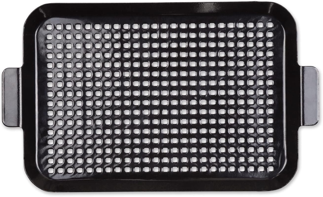 RSVP International Porcelain Coated Steel BBQ Tray – for Cooking Fish