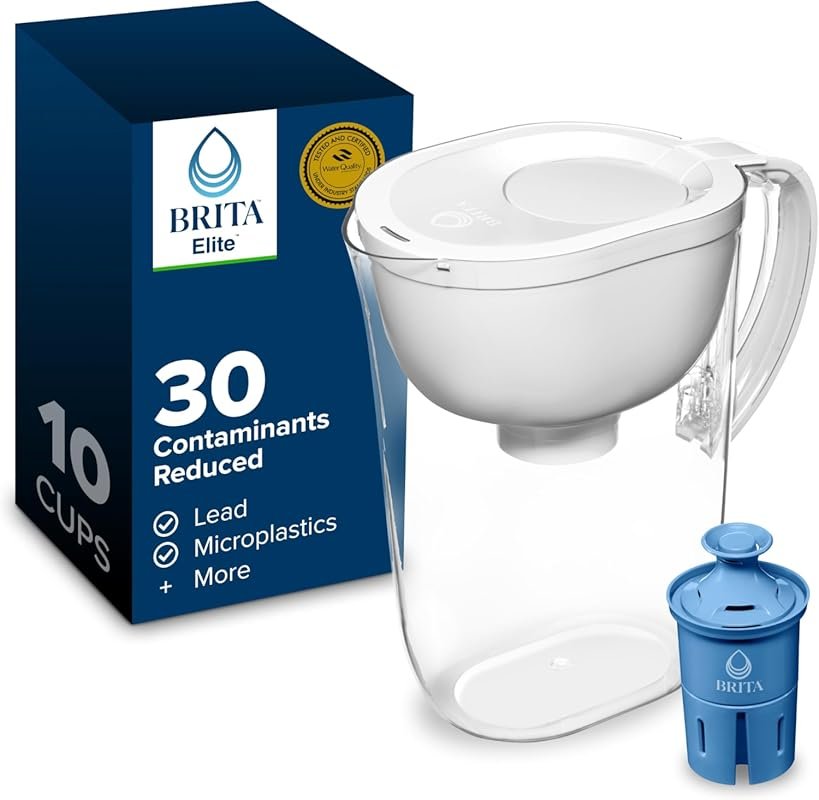 Brita Large 10-Cup NSF Water Filter Pitcher Reduces 99% Lead, 30 Conta
