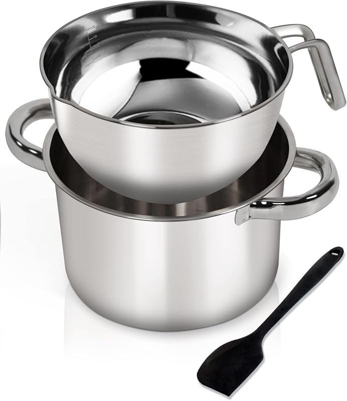 Double Boiler Set – 1250ml/1.1QT & 2200ml/2QT 304 Stainless Steel Pot