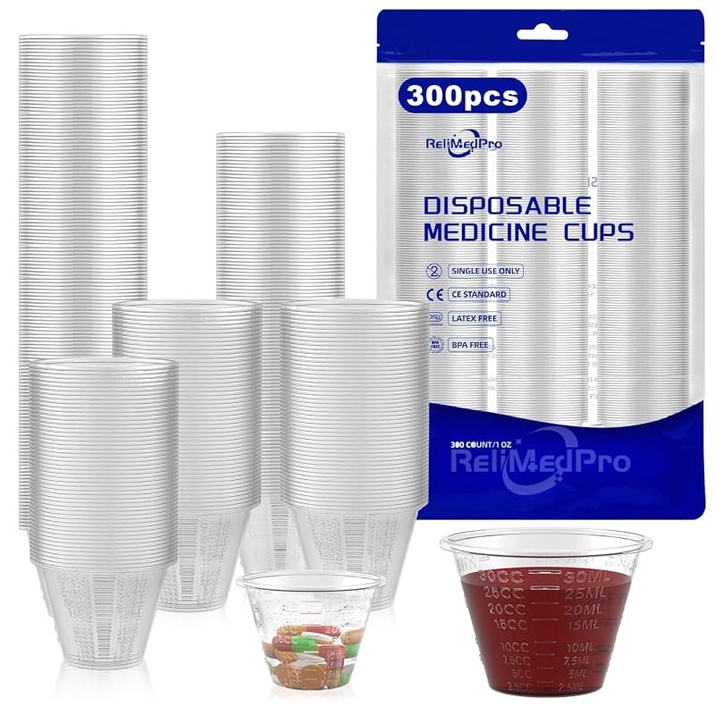 ReliMedPro 300-Pack 1oz Disposable Graduated Medicine Cups for Liquid