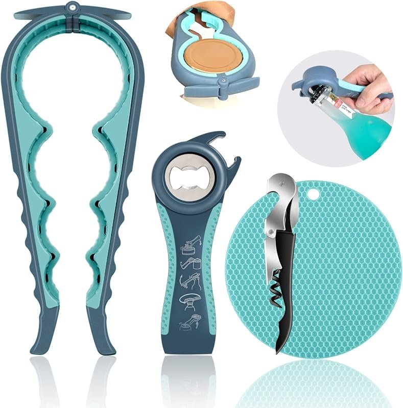 5-in-1 Jar Opener for Weak Hands with Arthritis - Multi-Function Bottl