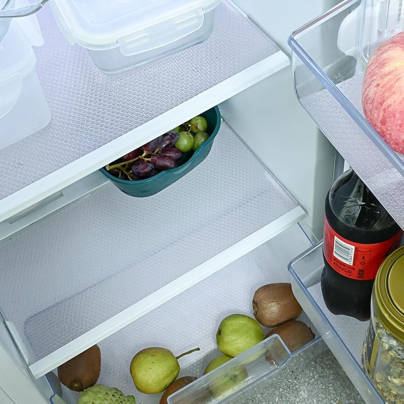 BOPART 12-Pack Washable Fridge Shelf Liners for Glass Shelves, Kitchen