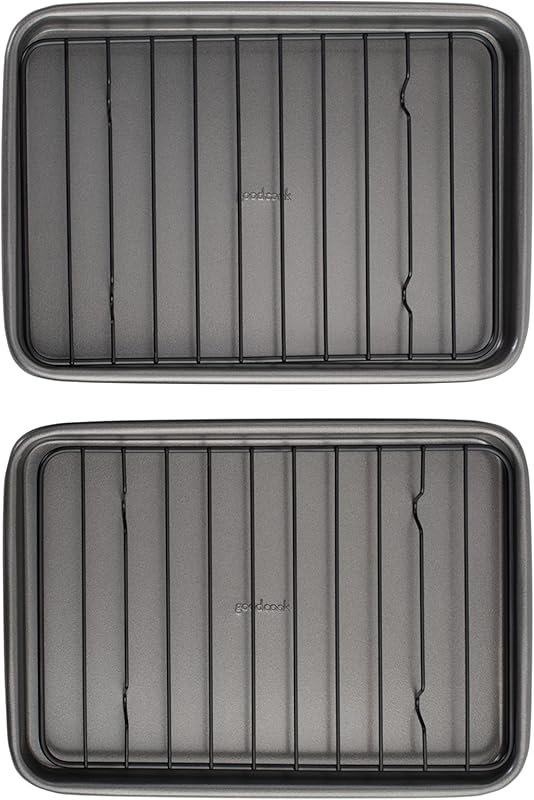 GoodCook Set of 2 Nonstick Steel 9x6 Inch Toaster Oven Mini Baking She