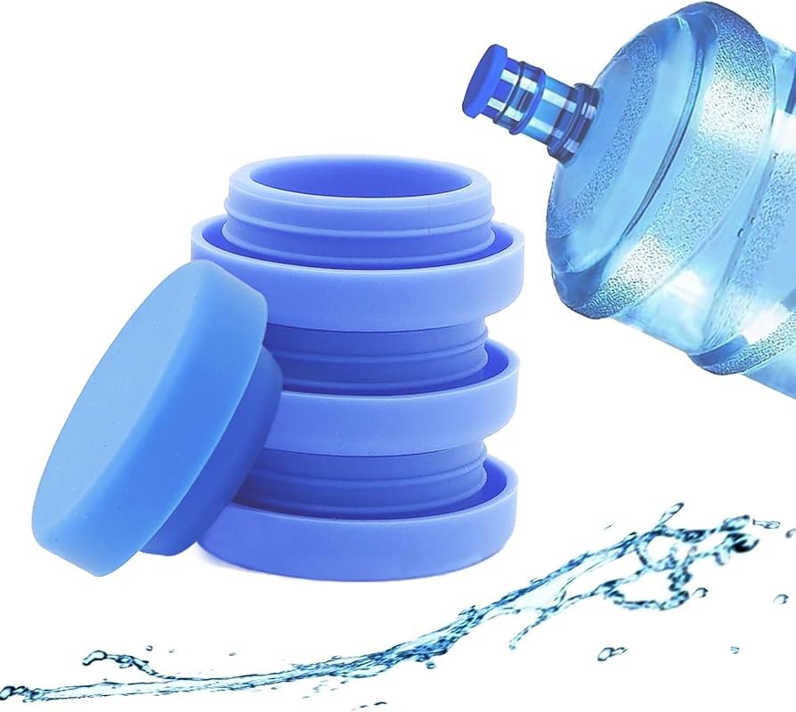 4-Pack Reusable 5 Gallon Water Jug Caps for 55mm Openings, Anti Splash