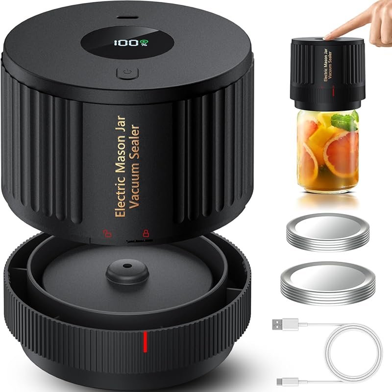 LOVE MOMENT Electric Mason Jar Vacuum Sealer Kit for Wide and Regular 