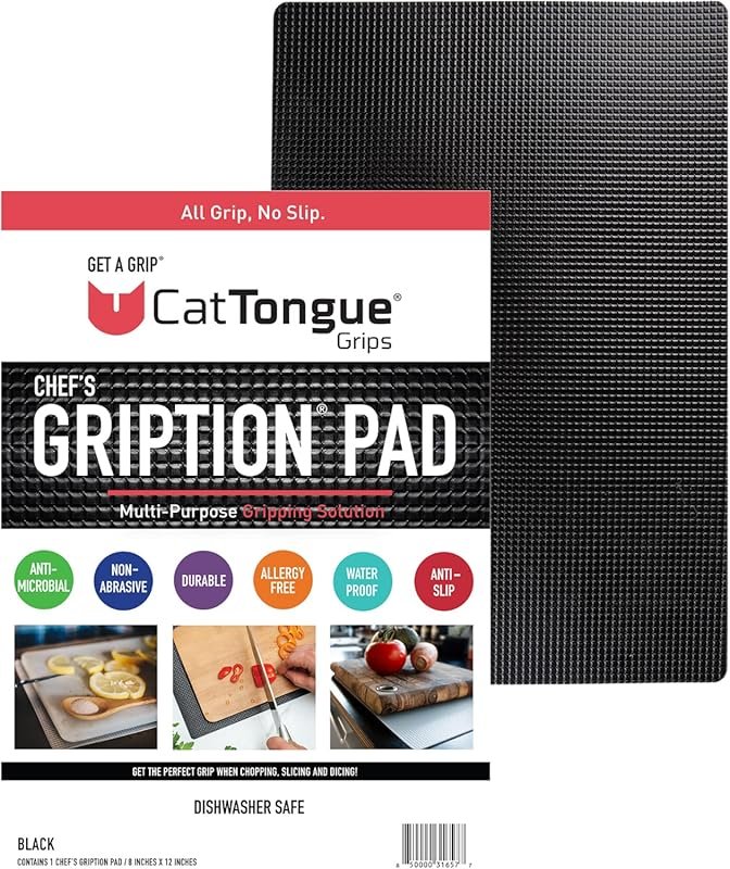 CatTongue Grips Non-Adhesive Anti-Slip Mat for Chefs & Home Cooks, Mul