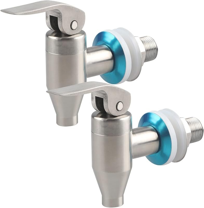 Stainless Steel Push Style Spigot for Beverage Dispenser - 2 Pack Repl
