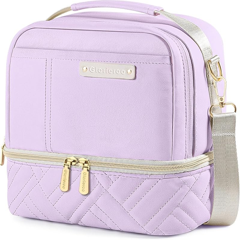 Double Deck Lunch Bag for Women - Insulated Waterproof Cooler for Work