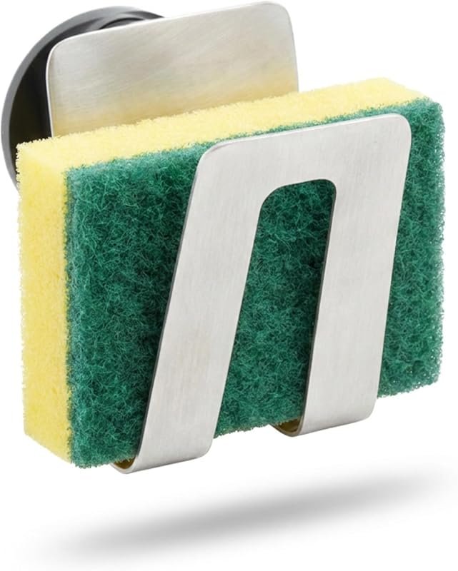 Magnetic Sponge Holder for Kitchen Sink Organizer - Stainless Steel Si
